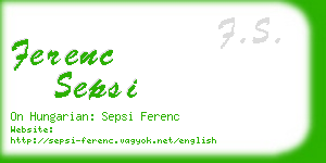 ferenc sepsi business card